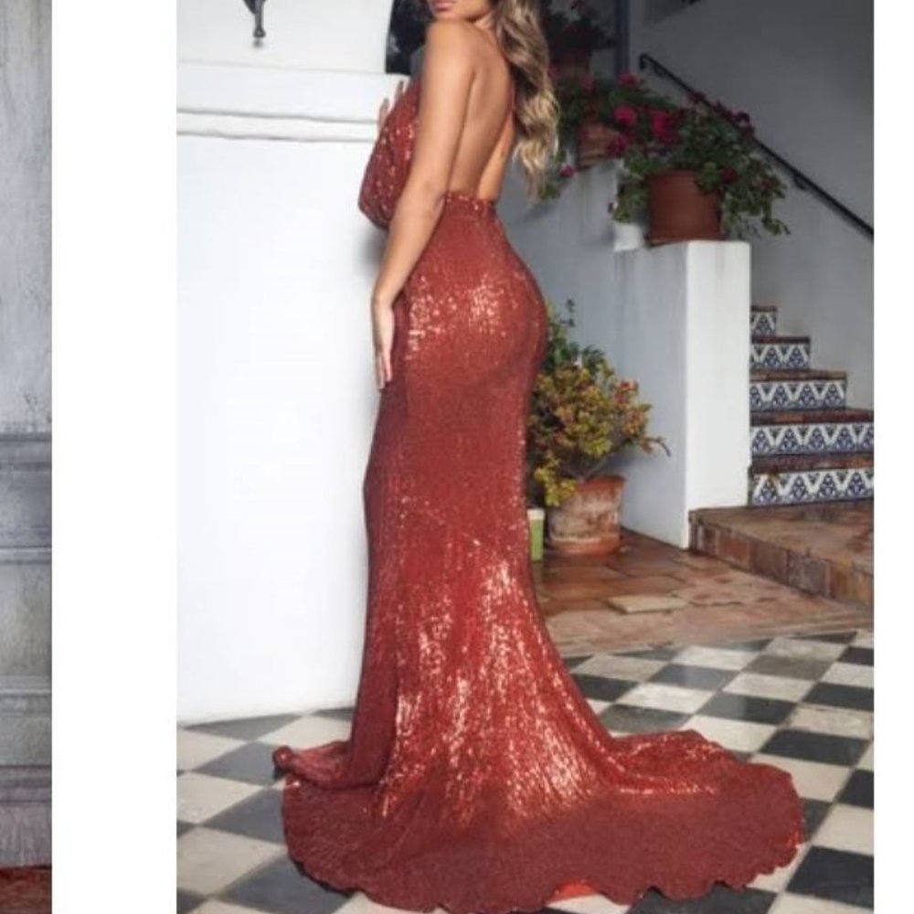 Rust Colored Evening Gown - image 2